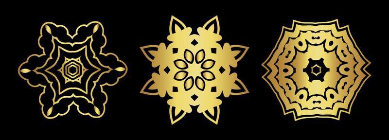 Golden mandalas design vector