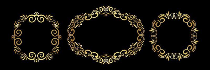 set of decorative gold frames vector eps 10