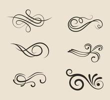 Vintage flourish swirls collection. decorative elements vector eps 10