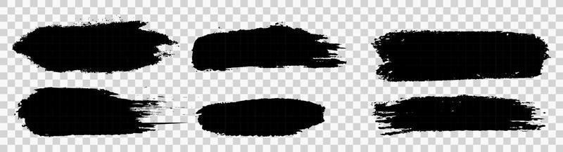 set of grunge black paint, ink brush strokes. brush collection . Trendy brush stroke for black ink paint, grunge backdrop, dirt banner and dirty texture vector