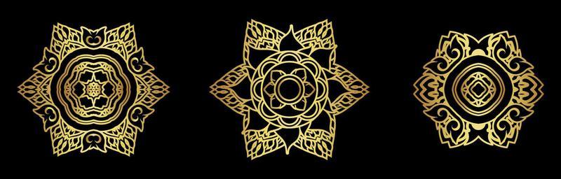 Collection Of Golden Mandala vector