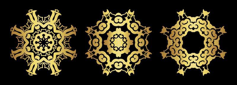 set of decorative gold mandala vector eps 10