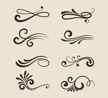 Vintage flourish swirls collection. decorative elements vector