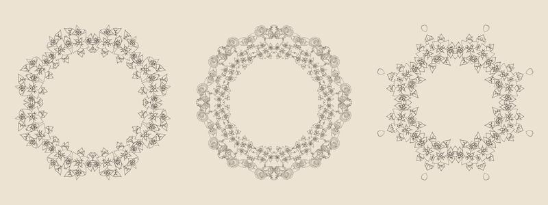 set of circle frames vector