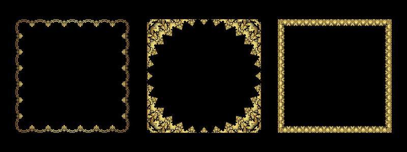 Set of vector gold frames