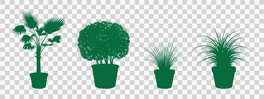 Pot plants icons set vector