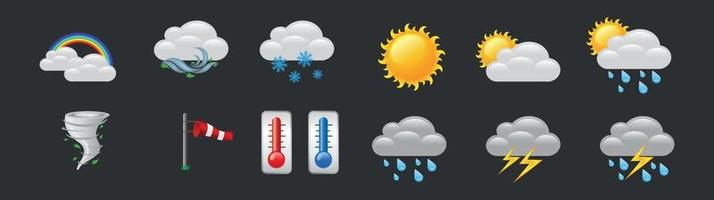 set weather icons vector eps 10