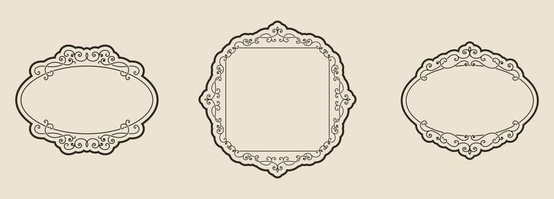 Vector Ornate Rounded Frame Set