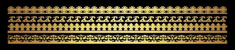 set of gold borders vector