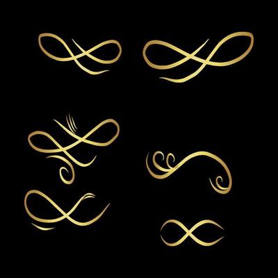 golden swirl on black background vector