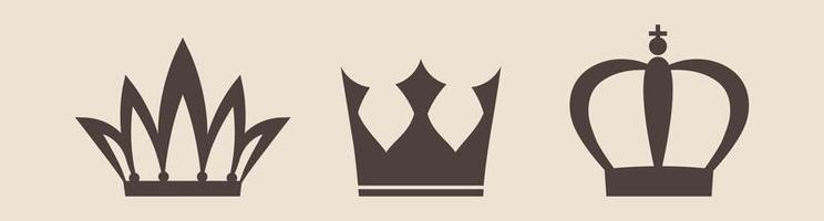 Crown icons set. Crown symbol collection. Vector