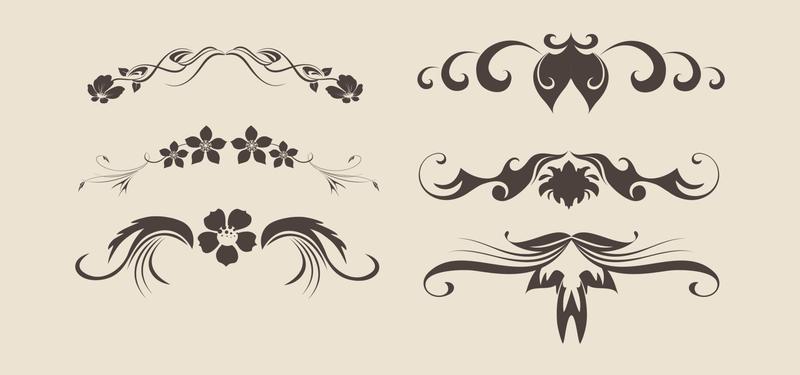 set of floral dividers vector