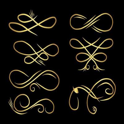 gold swirl vector eps 10