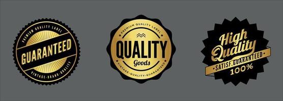 Golden Premium Quality Labels vector