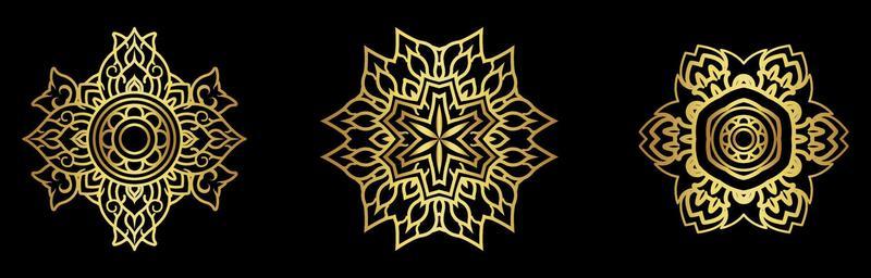 Collection Of Golden Mandala vector eps 10