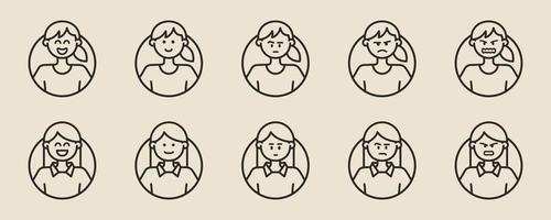 Casual people faces profile avatar icons vector eps 10