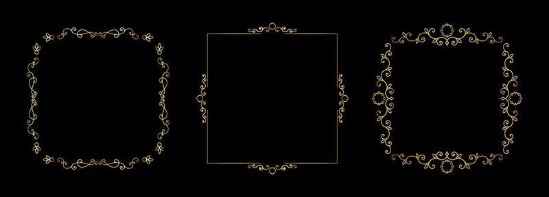 set of gold frames