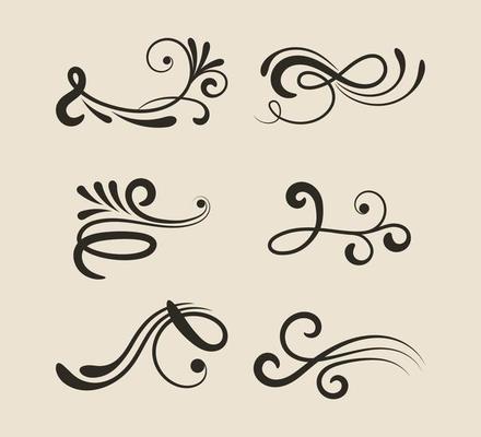 Calligraphy swirls vector eps 10