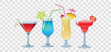 Fancy drink cocktails vector