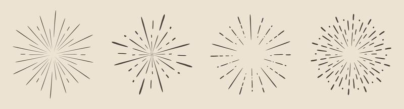 Sunburst set. Sunburst icon collection vector. Retro sunburst design