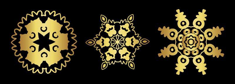 Gold mandala set vector