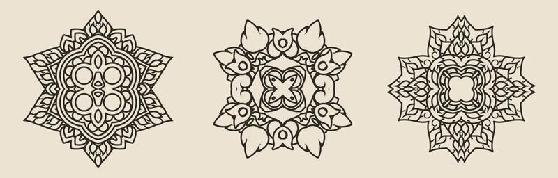 mandala ornaments set vector