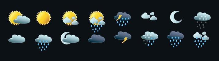 weather icons set vector