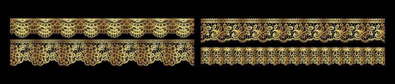 gold borders on black background vector