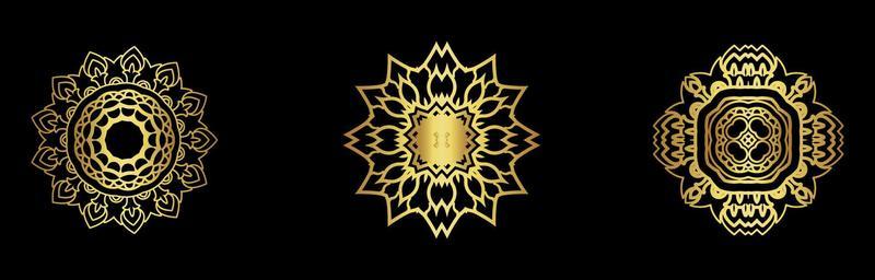 Collection Of Golden Mandala vector illustration