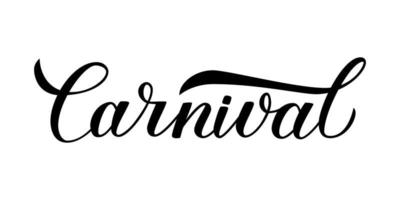 Letras de caligrafía de carnaval aisladas en blanco. elemento de diseño fácil de editar para el carnaval brasileño en río o mardi gras en nueva orleans. cartel o invitación de la fiesta de disfraces. ilustración vectorial vector