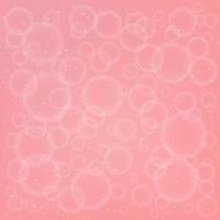 Bokeh on pink background. Bubbles and sparkling particles. Design template for greeting cards. Vector illustration.