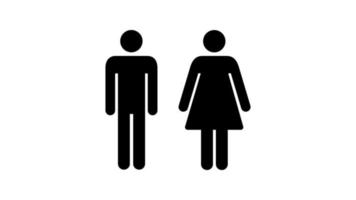 hombre y mujer icono símbolo vector ilustración. whte signo fondo de color negro y blanco