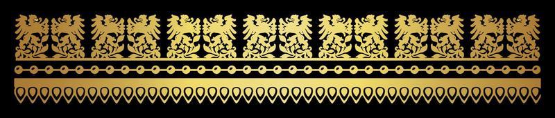 set of gold borders vector eps 10