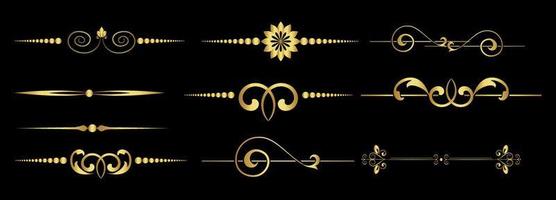 gold dividers on black background vector