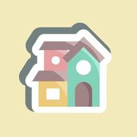 Sticker Villa. suitable for education symbol. simple design editable. design template vector. simple illustration vector