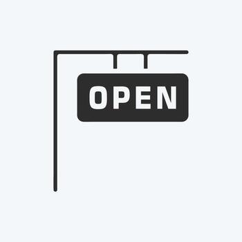 Icon Open House. suitable for education symbol. glyph style. simple design editable. design template vector. simple illustration vector