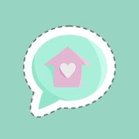 Sticker line cut Dream House. suitable for education symbol. simple design editable. design template vector. simple illustration vector