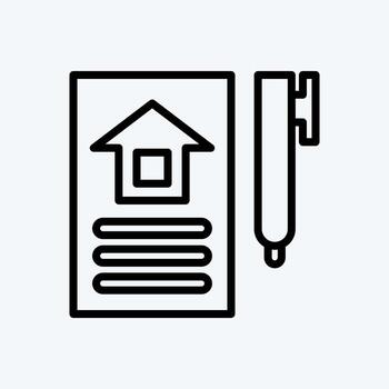 contrato de icono. adecuado para el símbolo de la educación. estilo de línea diseño simple editable. vector de plantilla de diseño. ilustración sencilla