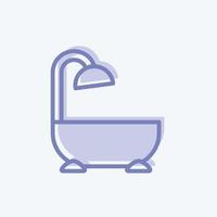 Icon Bathroom. suitable for education symbol. two tone style. simple design editable. design template vector. simple illustration