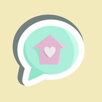 Sticker Dream House. suitable for education symbol. simple design editable. design template vector. simple illustration vector