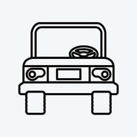 jeep icono. adecuado para el símbolo de la educación. estilo de línea diseño simple editable. vector de plantilla de diseño. ilustración sencilla