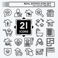 Icon Set Real Estate. suitable for education symbol. line style. simple design editable. design template vector. simple illustration vector