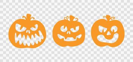Orange pumpkin with smile for your design for the holiday Halloween. Vector illustration.