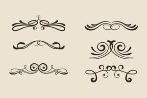 Set of decorative flourish dividers illustration vector