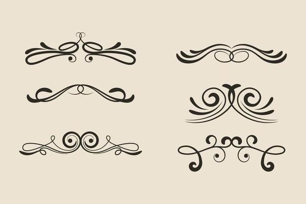 Set of decorative flourish dividers illustration