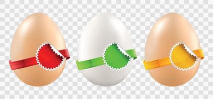 huevos de pascua con diseños y cintas vectoriales