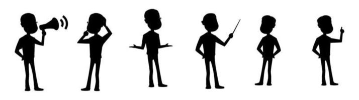 business people silhouettes set vector