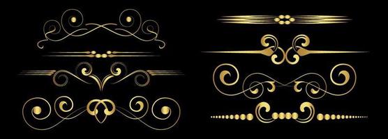 set of decorative gold dividers vector eps 10
