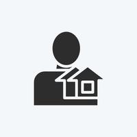 Icon Realtor. suitable for education symbol. glyph style. simple design editable. design template vector. simple illustration vector