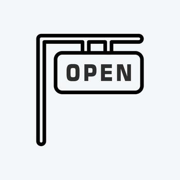 Icon Open House. suitable for education symbol. line style. simple design editable. design template vector. simple illustration vector